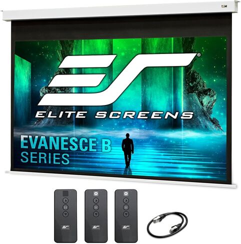 Elite Screens Evanesce Tab-Tension B شاشة عرض مزودة بمحرك مقاس 120 بوصة، 16:9 | شاشة عرض كهربائية مدمجة في السقف، سطح أبيض غير لامع، مجموعة أدوات التحكم عن بعد المبرمجة، ETB120HW3-E8 in Kuwait