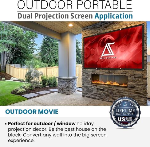 Akia Screens 120" Dual Projection Projector Screen, 16:9 Front & Rear, Portable Foldable Anti-Crease, 8K / 4K Ultra HD Ready Indoor Outdoor Home Theater Screen, AK-DIYOUTDOOR120H1. in Saudi Arabia