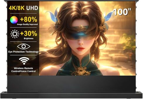 IN&VI 120" Motorized ALR Projector Screen Floor Rising Standard/Long Throw Projector in Saudi Arabia