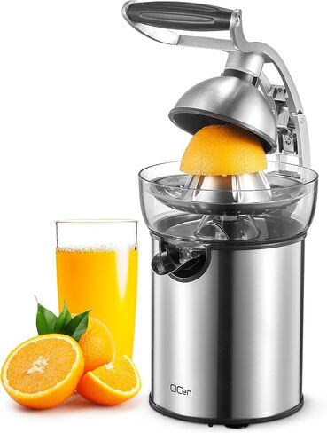 Electric Citrus Juicer Brushed Stainless Steel Orange Juicer | 2 Interchangeable Cones, For Orange, Lemon And Grapefruit, Easy Clean Design, Durable Build, Effortless Operation in Saudi Arabia
