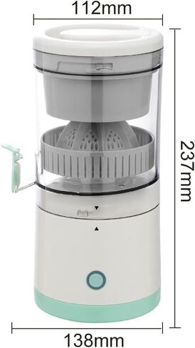 Electric Juicer Rechargeable,Portable Kitchen Gadget for making Orange Juice,Squeezing Oranges,Lemons,Kiwi Fruit,Grapefruits,and Citrus Juices.Comes with USB charging and a Cleaning Brush(Green) in Saudi Arabia