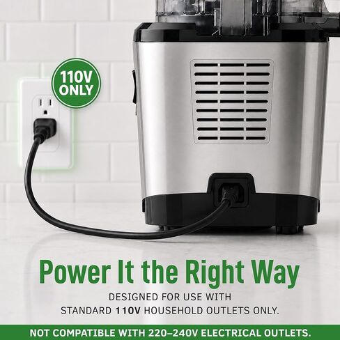 Kuvings AUTO10 Cold Press Juicer Machine, Hands-Free, 100 oz, Silver | Self-Feeding - Easy to Clean, Quiet 240W Motor, Large Masticating Juicer – Designed for Silky Juice with Low Pulp in Saudi Arabia