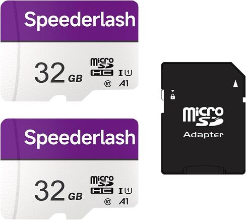 Micro SDHC Memory Card 32GB 2Pack, Speederlash Camera Plus TF Card with Adapter, 90MB/s Read Speed, 4K UHD&5K Video Support, U1 A1 Rated, for Security Camera, Smartphone, Drone, Tablet, PC in Kuwait