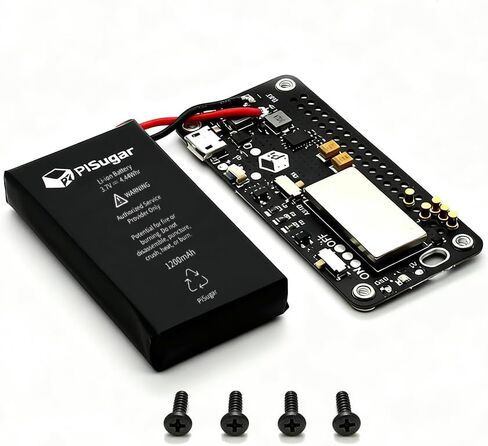 PiSugar S 1200mAh Battery Pack for Raspberry Pi Zero 2 W/WH | Pi Zero 2W Power Module, Pwnagotchi Battery Pack, Portable UPS for Pi Projects, Auto Boot Hat in Kuwait