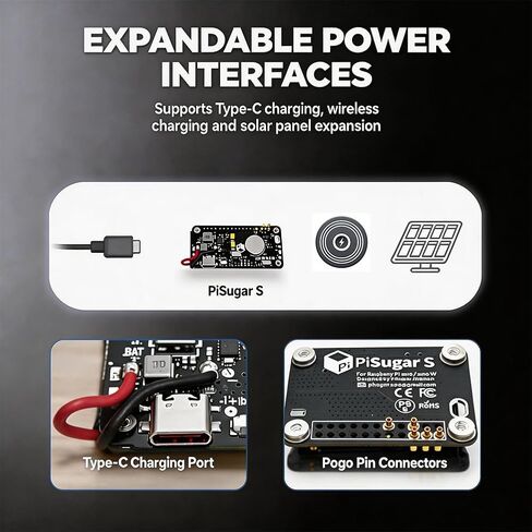 PiSugar S 1200mAh Battery Pack for Raspberry Pi Zero 2 W/WH | Pi Zero 2W Power Module, Pwnagotchi Battery Pack, Portable UPS for Pi Projects, Auto Boot Hat in Kuwait