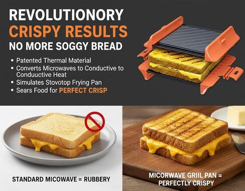 MACONEE Microwave Sandwich Maker & Panini Press, Grilled Cheese Crisper | Microwaveable Golden toasted outside, nonstick heating plates, fast heating for quick breakfasts, dishwasher safe in Saudi Arabia