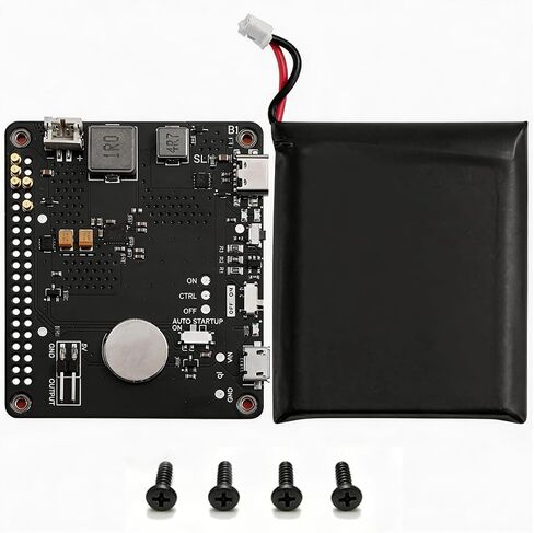 PiSugar S Plus 5000mAh UPS Battery for Raspberry Pi 4B/3B+/2B | Full Open GPIO, Zero Soldering, Auto Safe Shutdown, Raspberry Pi HAT Compatible for Pwnagotchi, Pi-hole & UPS Projects in Kuwait