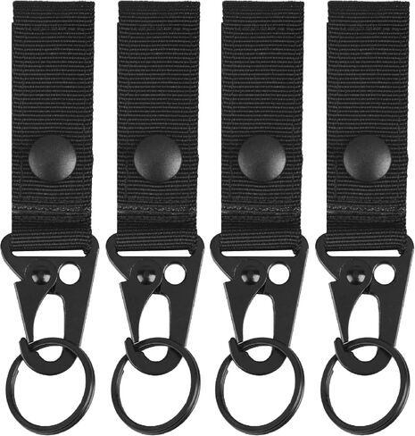 Azarxis Tactical Molle Key Ring Chain Gear Clip Key Keeper Keychain Nylon Belt Key Holder Carabiners Hanger Buckle Hook in Kuwait