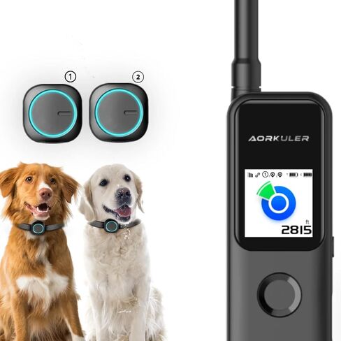 2-Pack Outdoor GPS Dog Tracker for Two Dogs – Real-Time Tracking, No Phone or Signal Needed, Perfect for Hiking, Camping, Farms, and Large Open Spaces, No Subscription Fees in Saudi Arabia