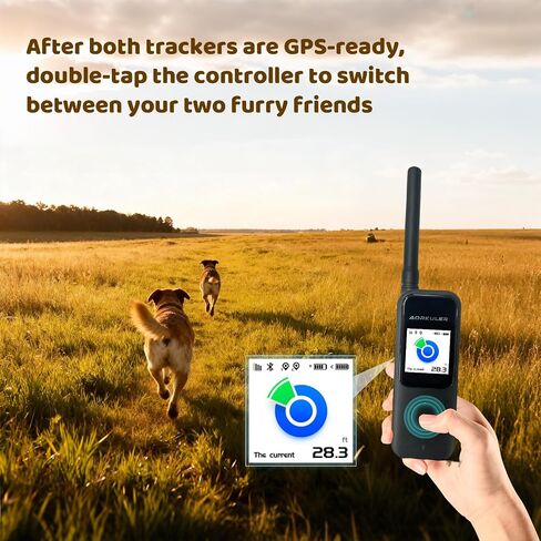 2-Pack Outdoor GPS Dog Tracker for Two Dogs – Real-Time Tracking, No Phone or Signal Needed, Perfect for Hiking, Camping, Farms, and Large Open Spaces, No Subscription Fees in Saudi Arabia