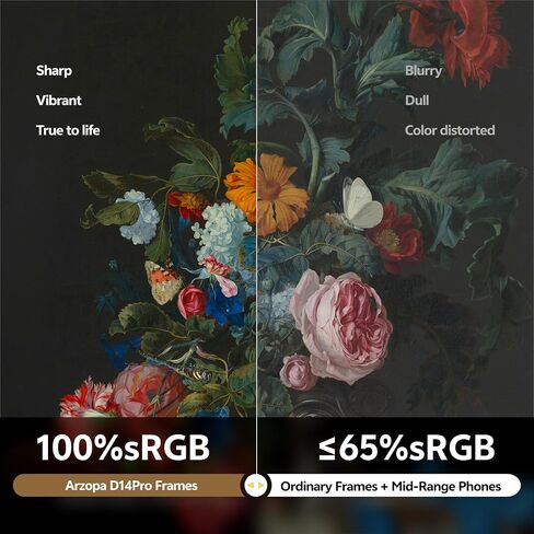 ARZOPA 2K Digital Picture Frame 14 Inch Free Cloud Storage No Subscription | QHD Anti-Glare Touchscreen Metal Frame Load Photos Videos from Phone Ideal for Gifting - D14Pro Champagne Gold in Saudi Arabia