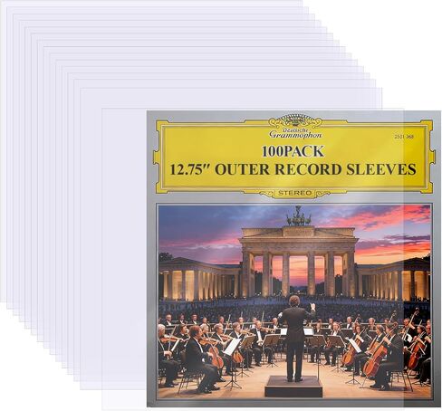 100 Pack 12.75" x 12.75" Vinyl Record Sleeves - 4 Mil Crystal Clear Outer Protective Sleeves for LP Album Covers | Perfect Fit for 12 Inch Records & Vinyl Collections​(VS-01) in Saudi Arabia