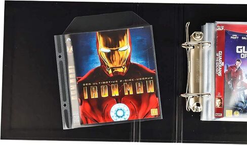 Tarifold Blu-Ray Storage Bundle, 50 Binder Sleeves, 2 Binders, 2-Ring Holes | Holds Blu-ray Disc, Booklet and Cover Art, Secure Flap, 25 Sleeves per Binder, Polypropylene, Saves up to 70% Storage Space in Saudi Arabia