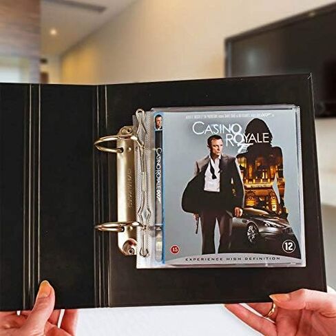 Tarifold Blu-Ray Storage Bundle, 50 Binder Sleeves, 2 Binders, 2-Ring Holes | Holds Blu-ray Disc, Booklet and Cover Art, Secure Flap, 25 Sleeves per Binder, Polypropylene, Saves up to 70% Storage Space in Saudi Arabia