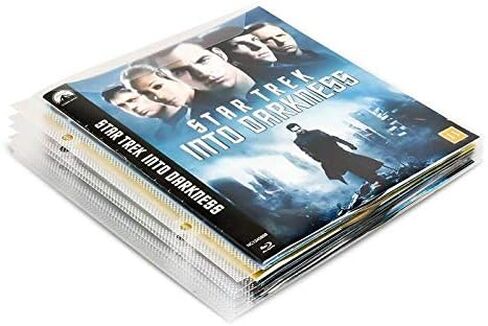 Tarifold Blu-Ray Storage Bundle, 50 Binder Sleeves, 2 Binders, 2-Ring Holes | Holds Blu-ray Disc, Booklet and Cover Art, Secure Flap, 25 Sleeves per Binder, Polypropylene, Saves up to 70% Storage Space in Saudi Arabia
