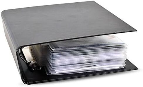 Tarifold Blu-Ray Storage Bundle, 50 Binder Sleeves, 2 Binders, 2-Ring Holes | Holds Blu-ray Disc, Booklet and Cover Art, Secure Flap, 25 Sleeves per Binder, Polypropylene, Saves up to 70% Storage Space in Saudi Arabia