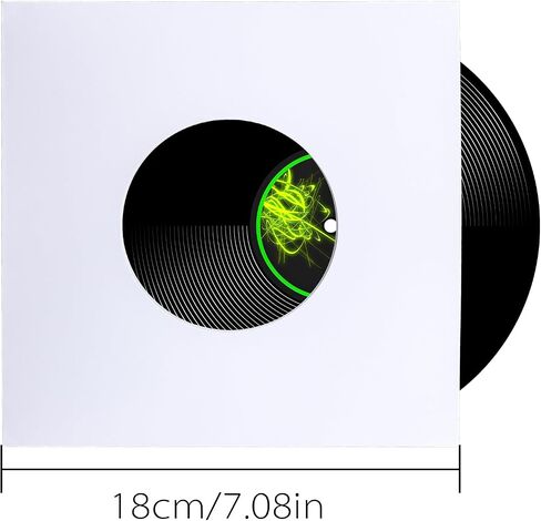 60 Pcs 7 Inch Paper Vinyl Record Sleeves for 45 RPM Records | Paper Record Sleeves With Center Holes For 7 Inch Singles, Vinyl Storage, Protection And Album Organization in Saudi Arabia