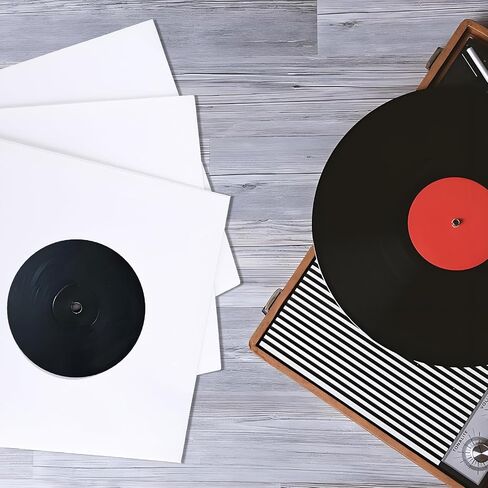 60 Pcs 7 Inch Paper Vinyl Record Sleeves for 45 RPM Records | Paper Record Sleeves With Center Holes For 7 Inch Singles, Vinyl Storage, Protection And Album Organization in Saudi Arabia