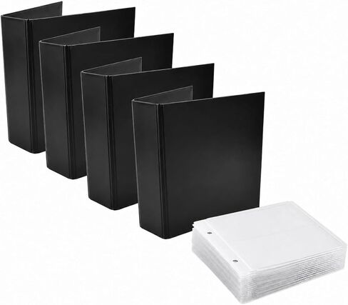 Tarifold CD Storage Bundle, 100 Binder Sleeves and 4 Binders, 2-Ring Holes | Holds CD, Cover Art and Booklet, Secure Closing Flap, 25 Sleeves per Binder, Polypropylene, Saves up to 70% Storage Space in Saudi Arabia