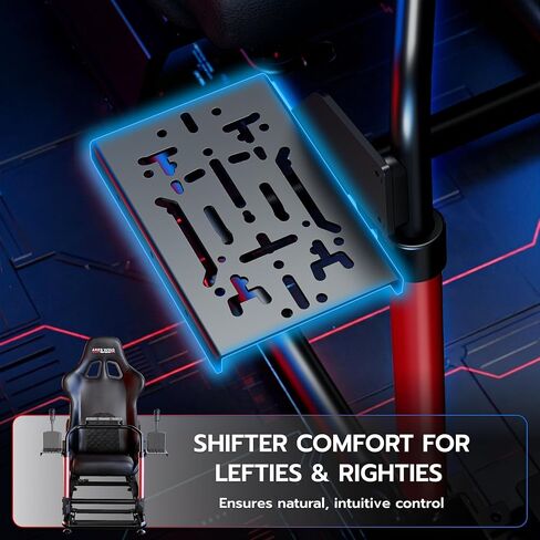 قمرة قيادة سباق ARES WING Sim مع مقعد - حامل قمرة القيادة العالمي | متوافق مع Fanatec وThrustmaster وLogitech وMoza لأجهزة PS5 وPS4 وXbox والكمبيوتر الشخصي، غير متضمن العجلة والدواسات والمحول in Kuwait