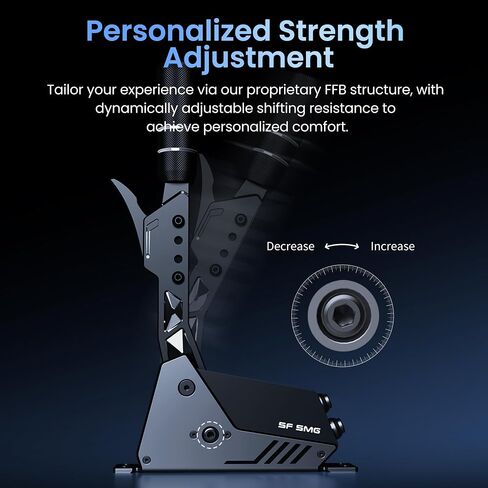PXN SF SMG Sim Racing Sequential Shifter for PC | LED Gear Display, CNC Aluminum, Multi-Functional Handle, Adjustable Shifting Resistance, RGB Backlit Buttons, Hall Sensor in Saudi Arabia
