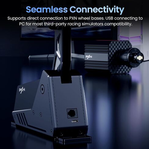 PXN SF SMG Sim Racing Sequential Shifter for PC | LED Gear Display, CNC Aluminum, Multi-Functional Handle, Adjustable Shifting Resistance, RGB Backlit Buttons, Hall Sensor in Saudi Arabia