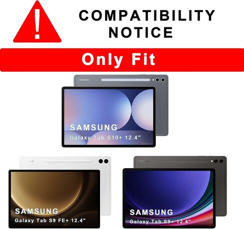 for Samsung Galaxy Tab S9 FE+/ S9+ /S10+ 12.4 inch Case with Keyboard : DIY 3-Zone 7-Color Backlit Detachable Smart Tablet Keyboard Cover with Touchpad - Tab S9 FE Plus / S9 Plus 12.4" Keyboard Case in Saudi Arabia