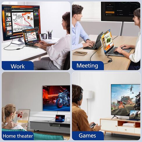 1080P@60Hz HDMI to VGA Adapter, Gold-Plated Adapter HDMI Male to VGA Female | 1080P Resolution, Nylon Braided Cable, Plug & Play, Mirror & Extension Modes, for Laptop/PC/Xbox to Monitor/Projector/HDTV/TV in Saudi Arabia