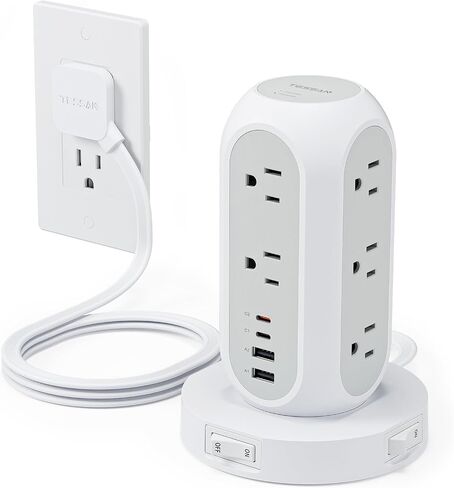 TESSAN Surge Protector Power Strip with 1050J, Individual Switches, 10 Ft in Saudi Arabia