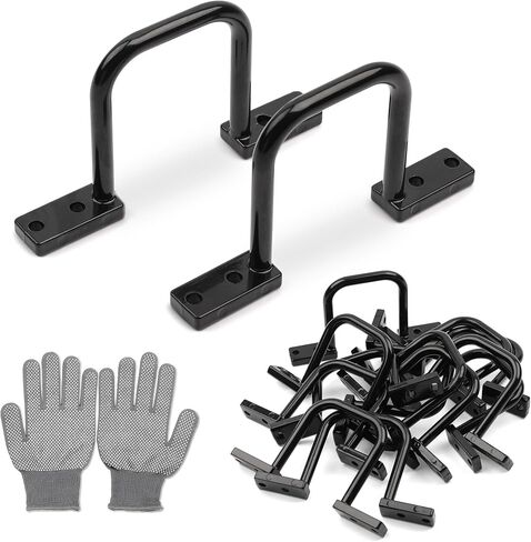 2" Aluminum Cable Management D Ring 12 Pack Cable Organizer Black | Aluminum Alloy | Gloves included | Easy Screw-Mount | Tangle Free Solutions for Home & Office in Saudi Arabia