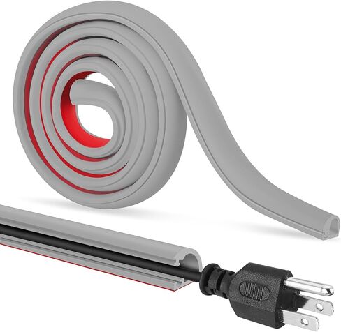 Self-Adhesive Cable Hider Flexible Wire Cover Cable Raceway, Gray, 157inch | Wall Mount TV, Home Audio, Network, Power, Phone Line Management in Saudi Arabia