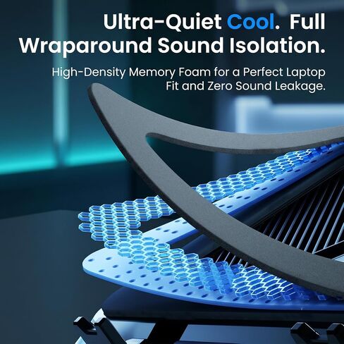 Dual-Core Gaming Laptop Cooling Pad, 9500 RPM Turbofans Smart LED Display Fast Cooling Laptop Cooler for 12-21in Laptops 5 Height Stands 100 Gear Speed RGB Light Phone Holder (Black) in Saudi Arabia