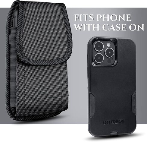 PiTau Holster for Samsung Galaxy S26 S25 S24 S23 S22 S21 S20 S10 S9 S8 A10e A01 Note 10 Cell Phone Belt Holder Case with Belt Clip Loop Nylon Carrying Pouch Cover (Fits Protective Case on) Black in Saudi Arabia