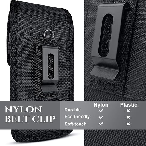 PiTau Holster for Samsung Galaxy S26 S25 S24 S23 S22 S21 S20 S10 S9 S8 A10e A01 Note 10 Cell Phone Belt Holder Case with Belt Clip Loop Nylon Carrying Pouch Cover (Fits Protective Case on) Black in Saudi Arabia
