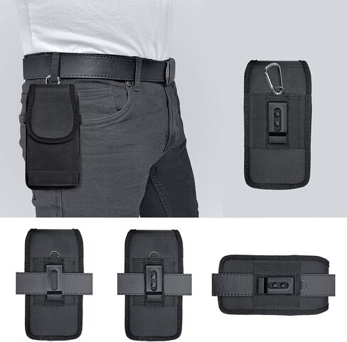 PiTau Holster for Samsung Galaxy S26 S25 S24 S23 S22 S21 S20 S10 S9 S8 A10e A01 Note 10 Cell Phone Belt Holder Case with Belt Clip Loop Nylon Carrying Pouch Cover (Fits Protective Case on) Black in Saudi Arabia