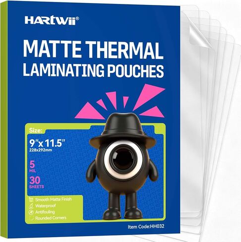 100 Pack Matte Laminating Sheets 9 x 11.5 Inches, 5 Mil Ultra Clear Thermal Laminating Pouches with Matte Finish, Fits 8.5 x 11 Letter Size, Glare Free & Writable for Documents in Saudi Arabia