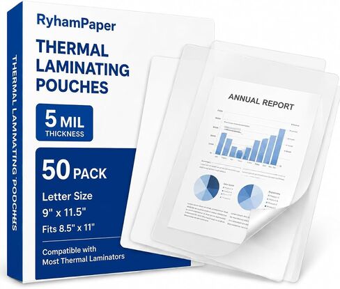 أكياس تغليف حرارية من RyhamPaper، أوراق تغليف مقاس 8.9 × 11.4 بوصة/حجم الحروف/5 مل، 300 ورقة تغليف للمستندات المختومة والبطاقات، لمسة نهائية مغلفة شفافة، زاوية مستديرة، مقاومة للماء in Kuwait