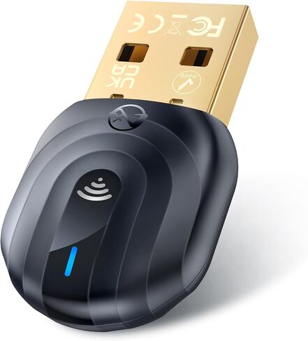 6.0 USB Bluetooth Adapter for PC, Bluetooth Dongle, Plug-and-Play for PC, Laptop, Mouse, Keyboard, Headsets, Speakers, Support Windows 11/10/8.1/7 in Saudi Arabia