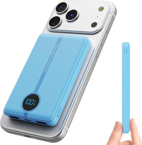 for MagSafe Power Bank 10000mAh,Ultra-Slim Magnetic Portable Charger | 20W USB-C Power Delivery,LED Display,Travel Essential for Magsafe Battery Pack Compatible with iPhone17 16 15 14 13 12 Series in Kuwait