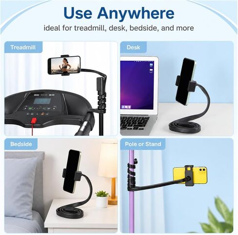 Flexible Phone Holder,Gooseneck Phone Holder,Treadmill Phone Holder,Wheelchair for Treadmill for Stroller/Shopping/Golf Cart/Desk in Saudi Arabia