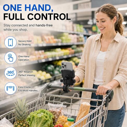 Stroller Phone Holder,Stroller Phone Mount,Bike Phone Holder,Phone Holder For Stroller,Shopping Cart Phone Holder,360-Degree Adjustable Rotation,Non-Slip Silicone,For Iphone 12-17 Series Phones in Saudi Arabia