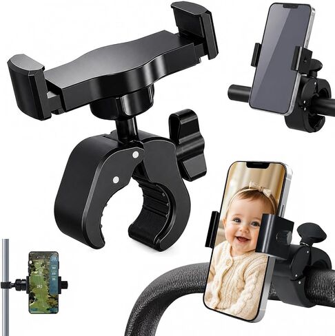 Stroller Phone Holder,Shopping Cart Phone Holder,Phone Holder for Stroller,Stroller Phone Mount,for Golf Push Cart,Golf Push for 4.7" to 6.8" Smartphones in Saudi Arabia