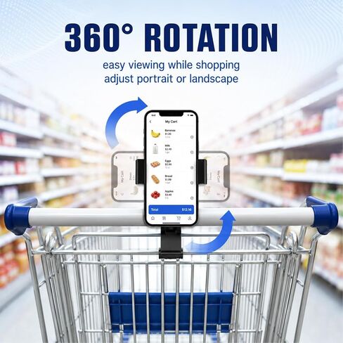 Stroller Phone Holder,Shopping Cart Phone Holder,Phone Holder for Stroller,Stroller Phone Mount,for Golf Push Cart,Golf Push for 4.7" to 6.8" Smartphones in Saudi Arabia