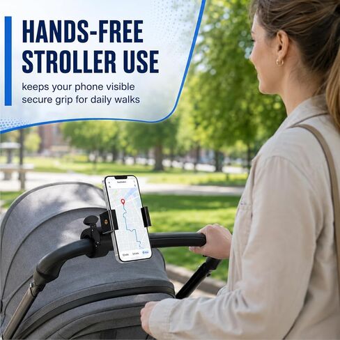 Stroller Phone Holder,Shopping Cart Phone Holder,Phone Holder for Stroller,Stroller Phone Mount,for Golf Push Cart,Golf Push for 4.7" to 6.8" Smartphones in Saudi Arabia