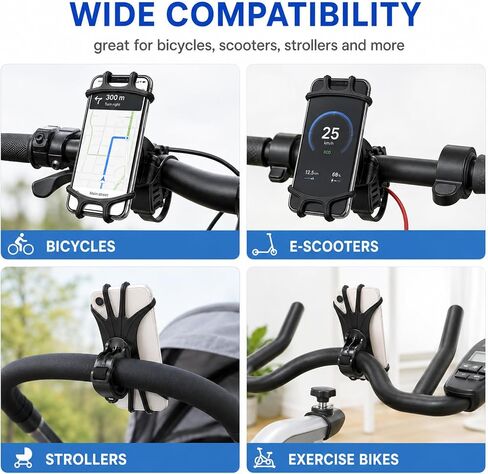 Bike phone mount,bike phone holder,phone holder for bike,bicycle phone mount,phone mount for bike,360 rotation silicone holders for iPhone 15/14/13/pro max/pro/mini/12/11, 4.0''~6.7'' cellphones in Saudi Arabia