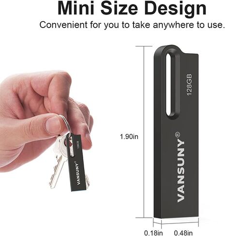 Vansuny 128GB Flash Drive Metal Waterproof USB Drive USB 3.0 Ultra High Speed Memory Stick, Portable Thumb Drive for PC/Tablets/Mac/Laptop in Saudi Arabia