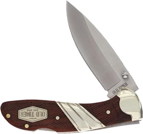 Old Timer 31OT Medium Lockback 6.5in عالي الكربون SS سكين جيب قابل للطي مع شفرة نقطة قطرة 2.9in ومقبض خشبي للصيد والتبييض والنحت والتخييم وEDC وفي الهواء الطلق in Kuwait