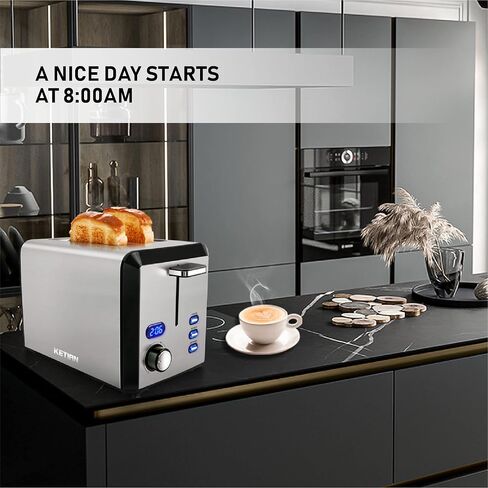 Toaster 2 Slice, Wide Slot Stainless Steel Toaster with 6 Browning Levels, Reheat & Defrost, for Bagel, Toast, Bread, Kitchen Essentials, Removable Crumb Tray (sliver) in Saudi Arabia