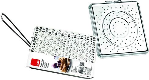 Ibili Foldable Tin Plate Stovetop Bread Toaster – Ideal for Home and Camping Use – for Gas Flames and Campfires – Compact and Portable Design – Made in Spain – 7.8 x 7.8 Inches in Saudi Arabia