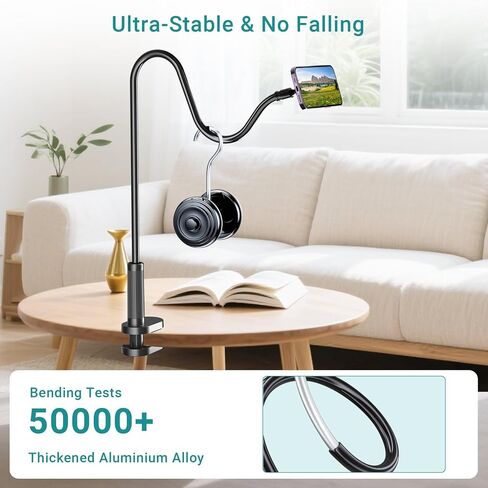 Gooseneck Magnetic Phone Holder for Bed, Stable Flexible Arm Stand for Desk | 360° Rotating Magnetic Phone Stand, 33.5’’ Aluminum Core Flexible Arm for Bed, Desk, Headboard, for iPhone 17-12& Andriod in Saudi Arabia
